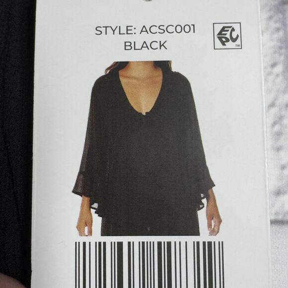 Anne Cole Flounce Tunic Swimsuit Coverup Black Women's Size M/L - Picture 10 of 10